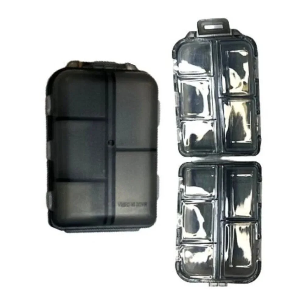 2 Pack Waterproof Travel‎ Medicine Storage Box Case with 10 Grids